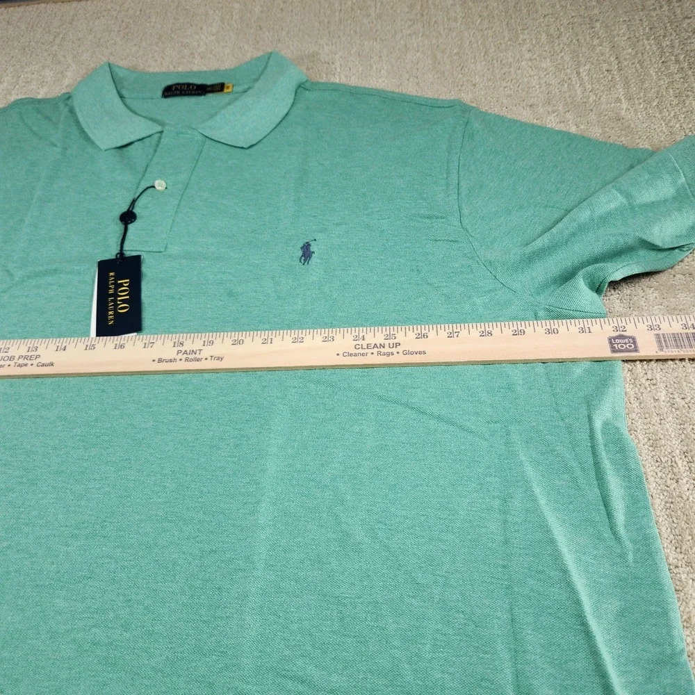 Polo‎ Ralph Lauren Shirt Men 4XLT Mesh Classic Green NEW Luxury Wealth Cotton
